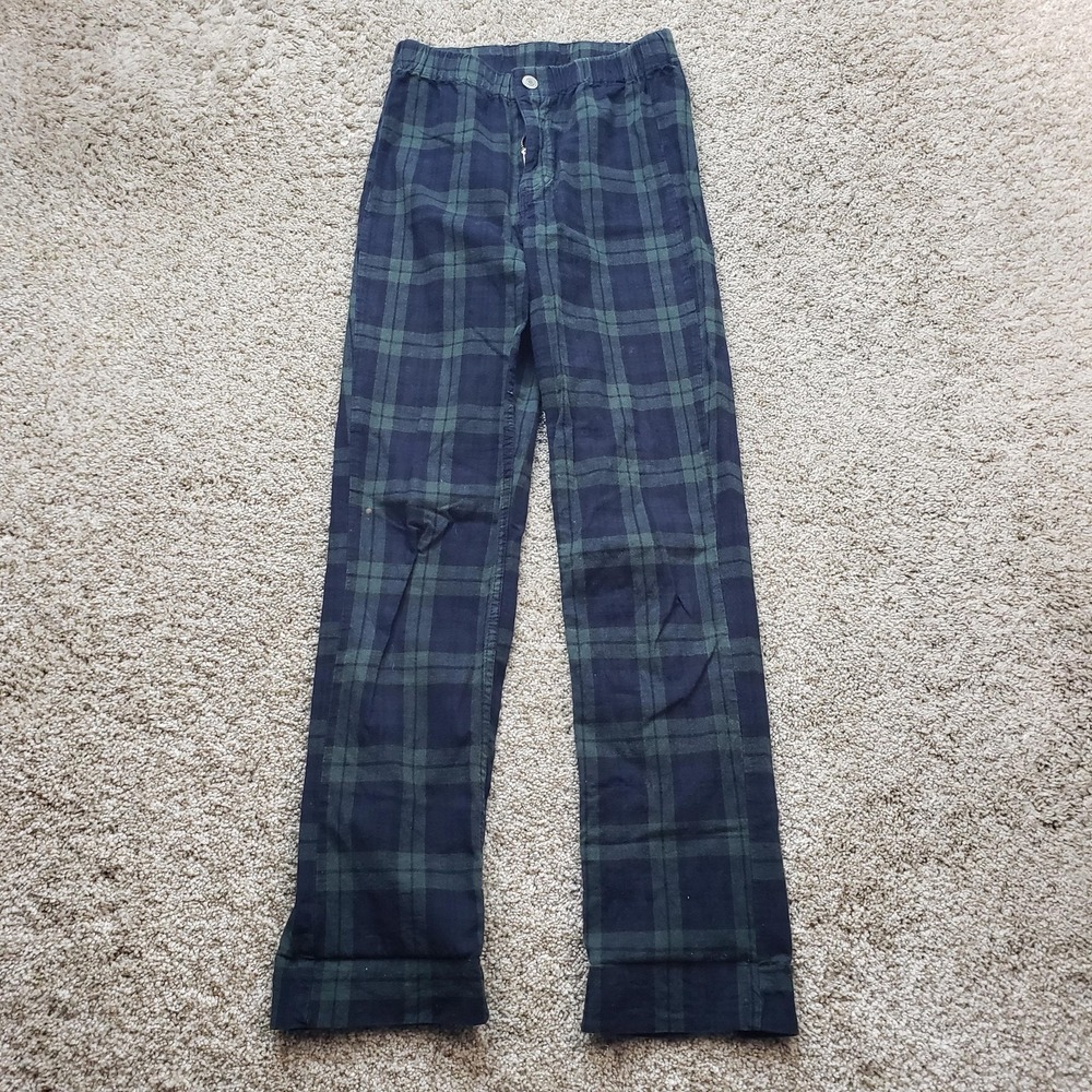 John Galt Brandy Melville Pants Womens OS Green Plaid Flannel Button 25x26